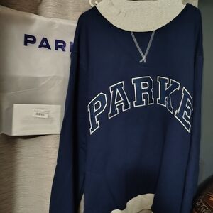 Parker Women's Navy Crew Neck Sweater SOLD OUT And New With Bag & Card.